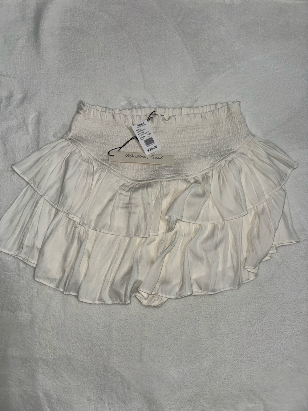 Mustard Seed Ivory Tiered Ruffle Skirt